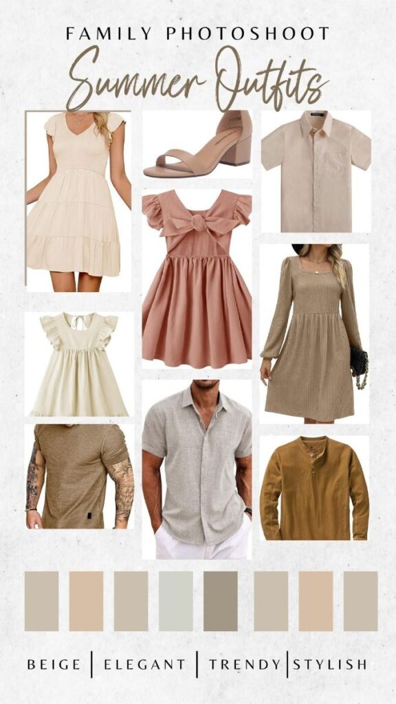summer family photo outfit color palette