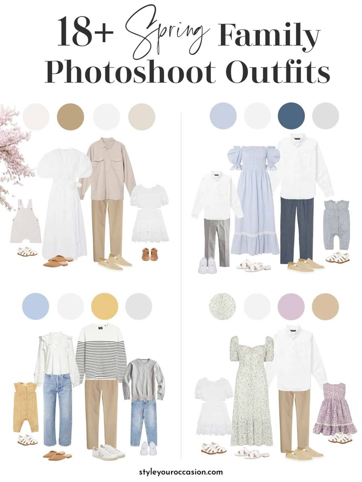 spring family photo outfit color palette