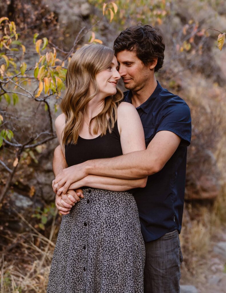 couple looking at each other during their portrait session