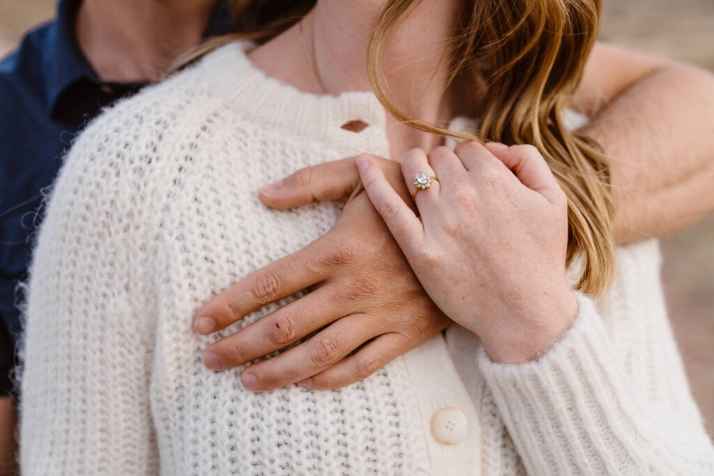 closeup of an engagement ring