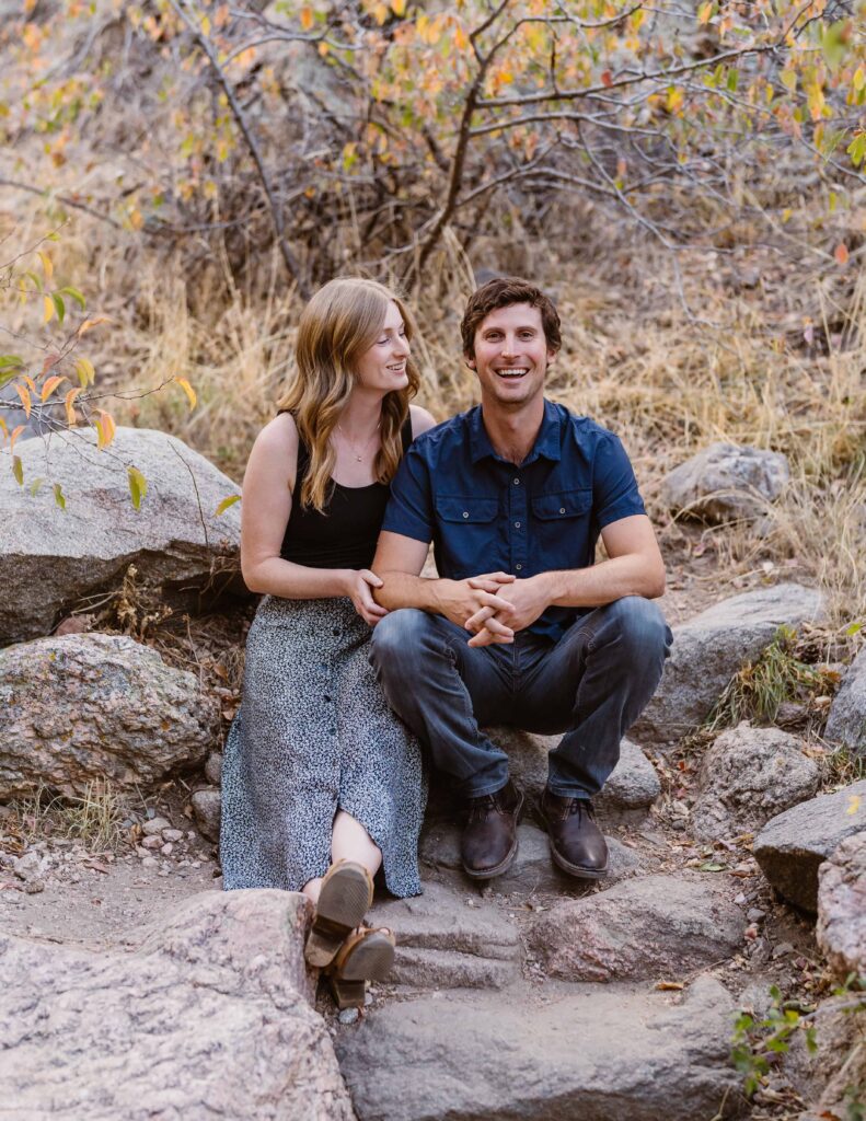 couple looking at each other during their portrait session