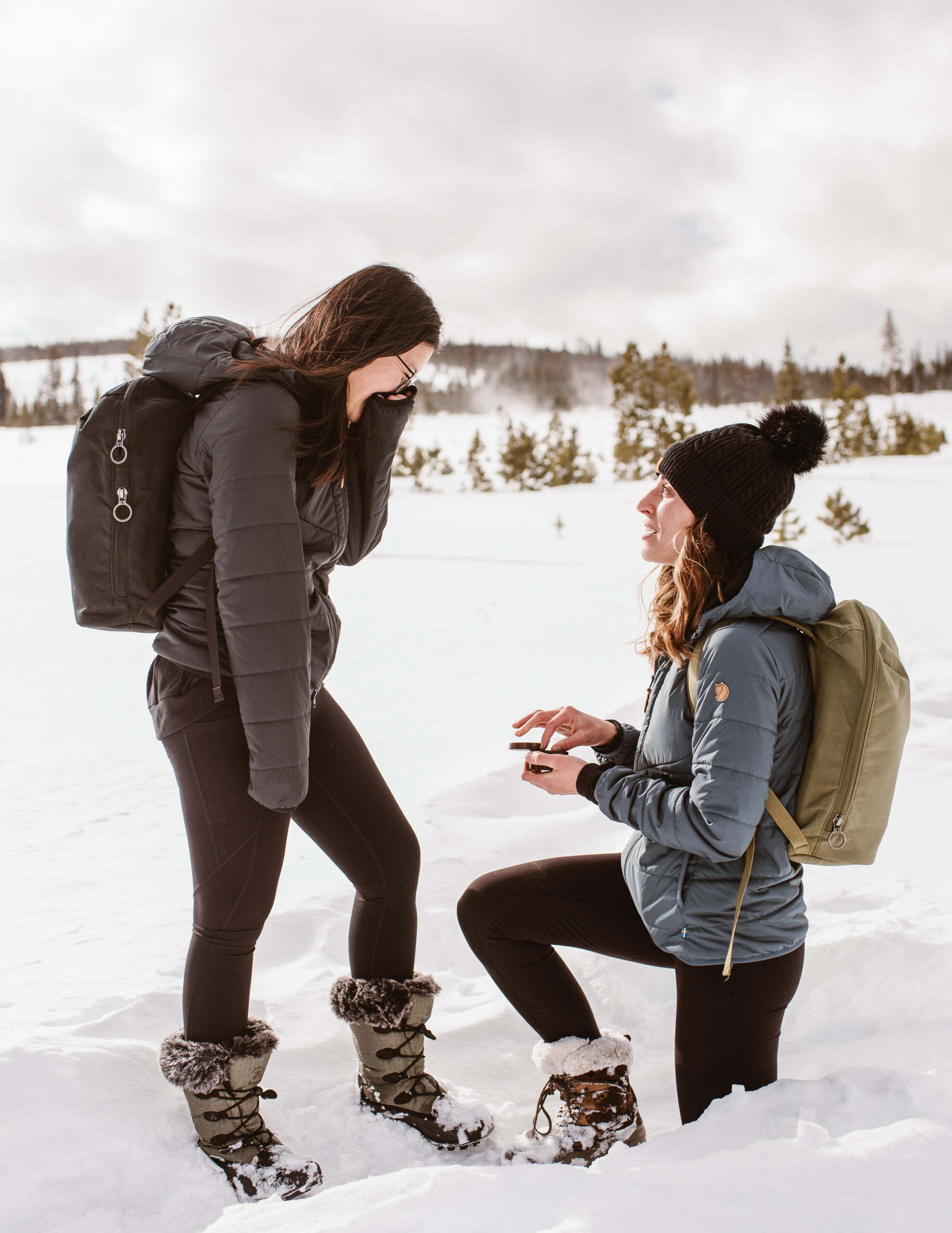 Lesbian couple proposes to her girlfriend with Breckenridge proposal photographer Avenir Photo Co.