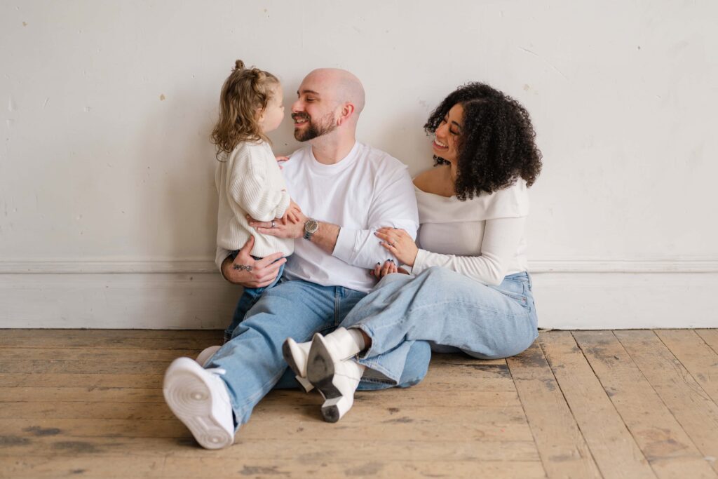 Family of 3 studio photos
