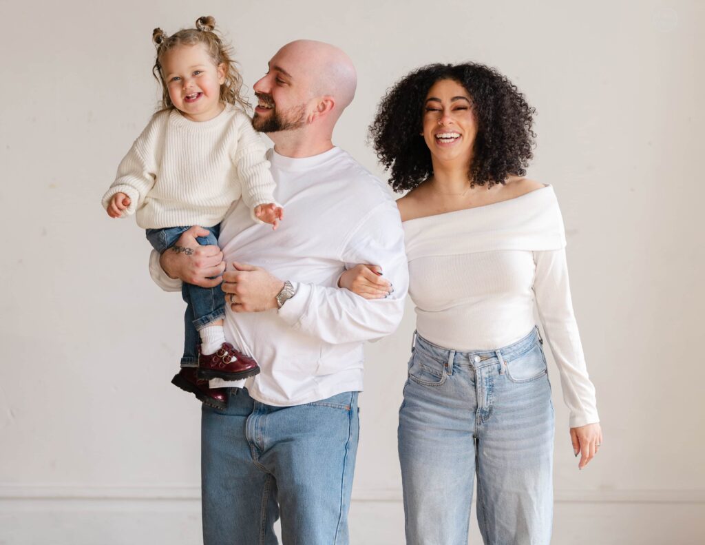 Family of 3 studio photos