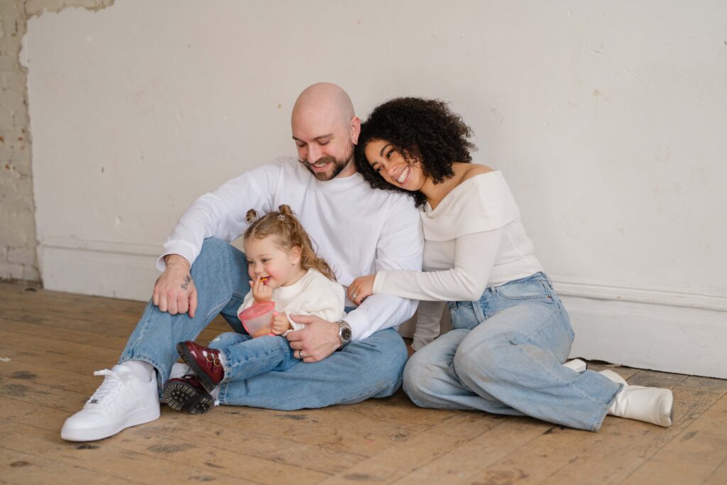 Family of 3 studio photos